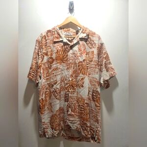 Texas Longhorns Tommy Bahama Hawaiian Cream Button Front Silk Shirt Men's Large
